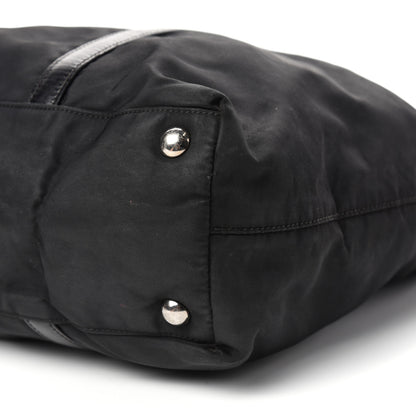 Prada Tessuto Nylon Calfskin Tote Black 8 of 9