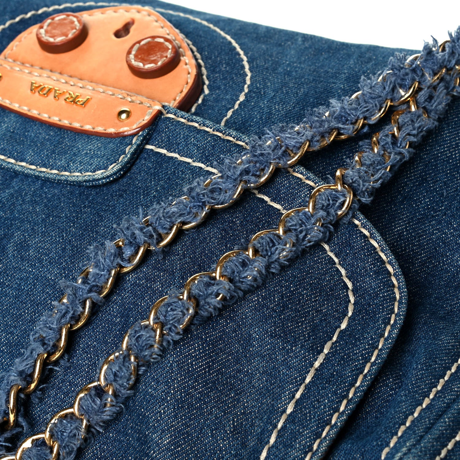 Prada Denim Shoulder Bag Avio 7 of 8