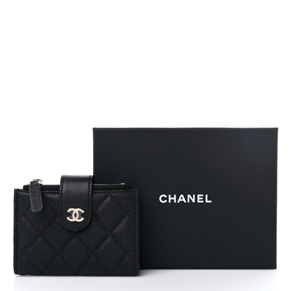 Chanel Caviar Quilted Compact Zipped Pocket Wallet Black 8 of 8