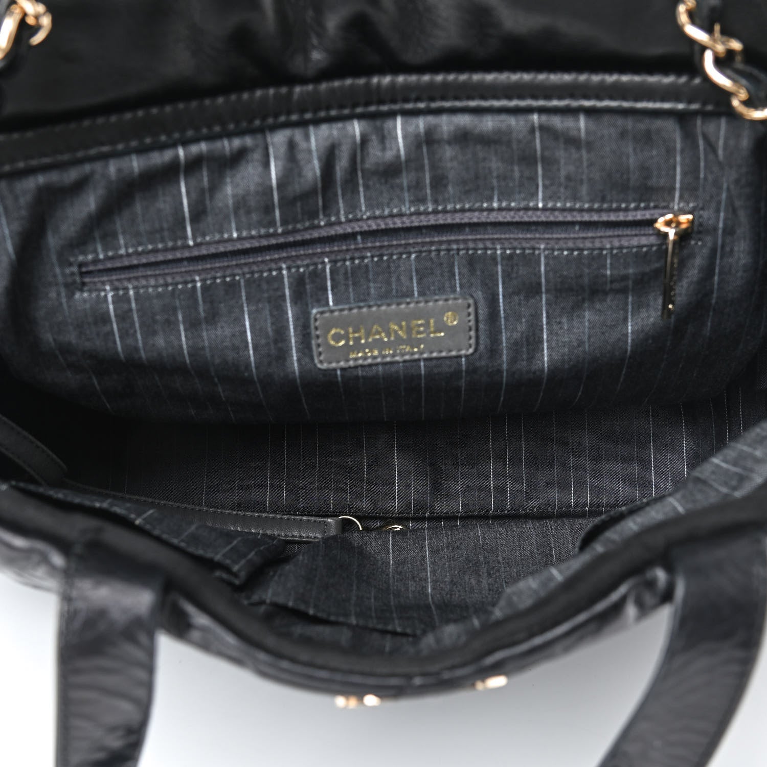Chanel Glazed Calfskin Lambskin Quilted Portobello Tote Black 4 of 10