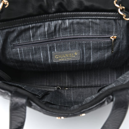 Chanel Glazed Calfskin Lambskin Quilted Portobello Tote Black 4 of 10