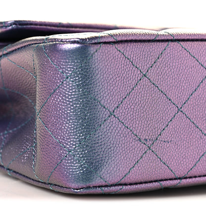 Chanel Iridescent Caviar Quilted Medium Double Flap Purple 11 of 11