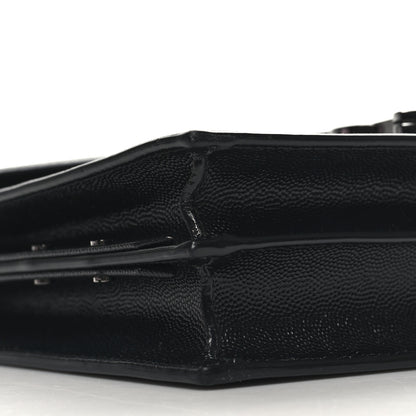Saint Laurent Grain De Poudre Monogram Cassandra Clasp Bag Black 10 of 11