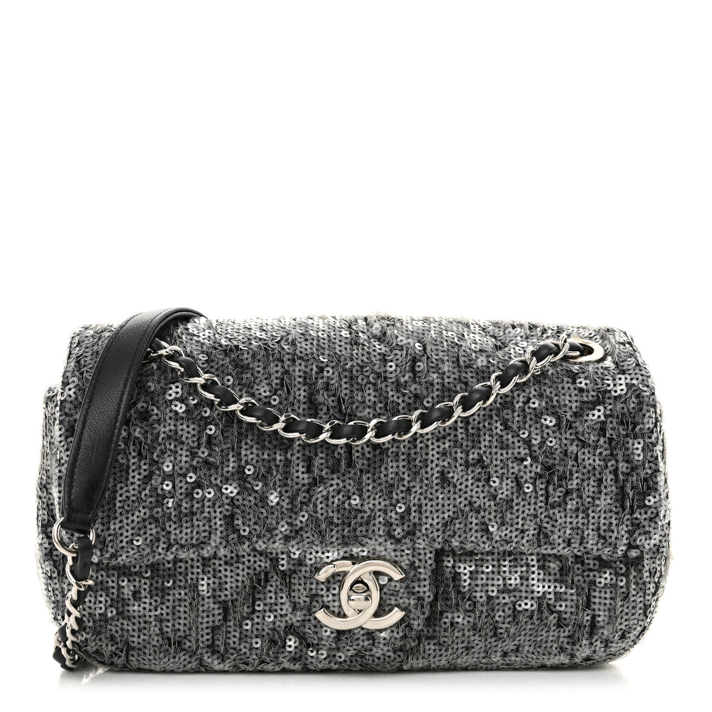 Sequin Small Single Flap Silver