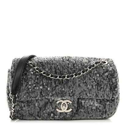 Chanel Sequin Small Single Flap Silver 1 of 10