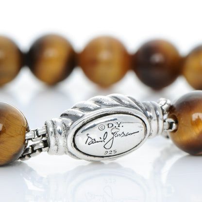David Yurman Sterling Silver Tiger's Eye 8mm Spiritual Beads Adjustable Bracelet 4 of 4