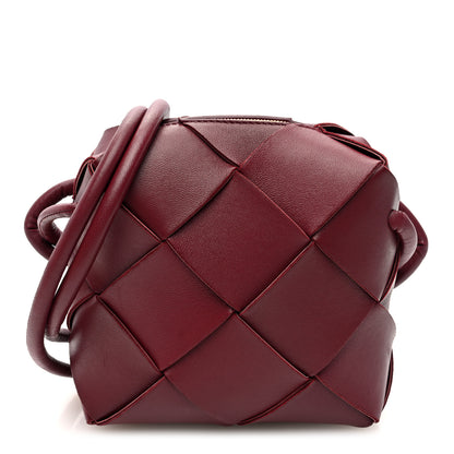 Bottega Veneta Lambskin Maxi Intrecciato Mini Cassette Camera Bag Bordeaux 1 of 9