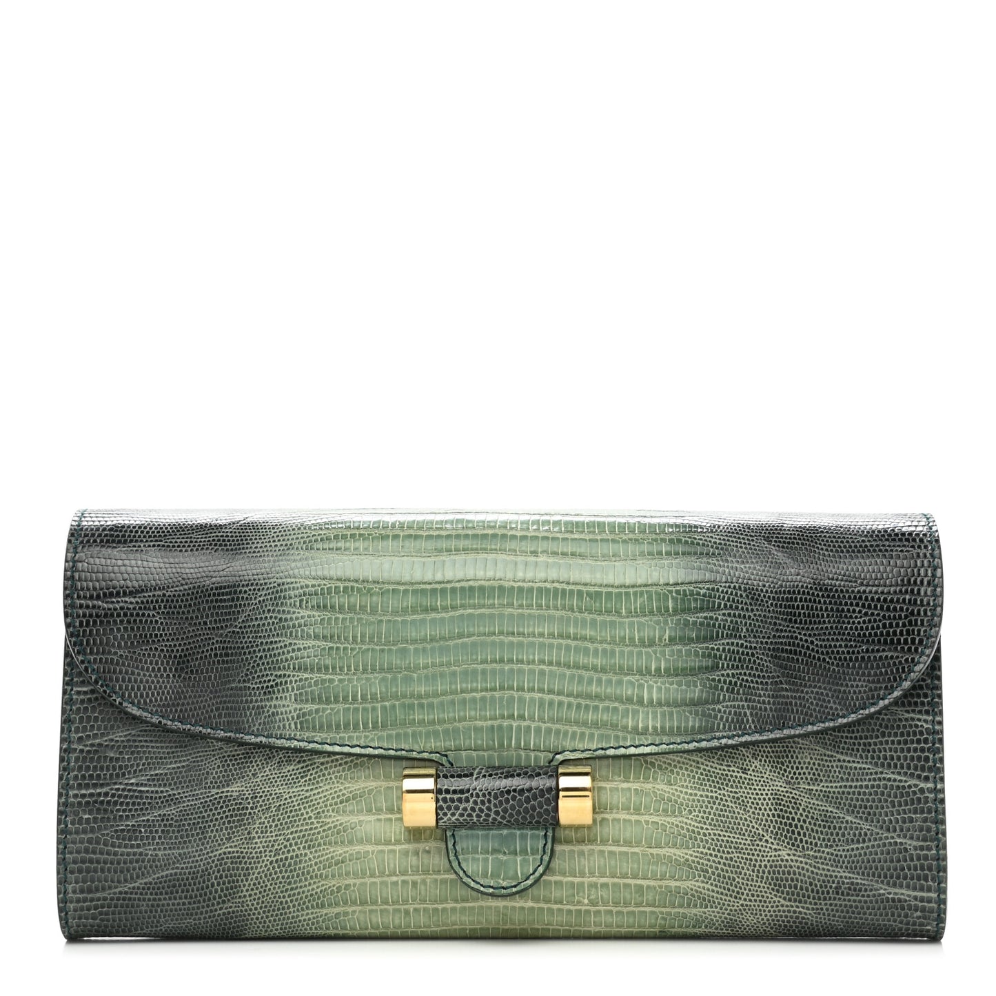 Ombre Lizard Muse Clutch Green