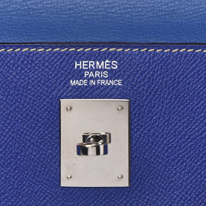 Hermes Epsom Candy Kelly Retourne 35 Bleu Electrique Mykonos 25 of 36