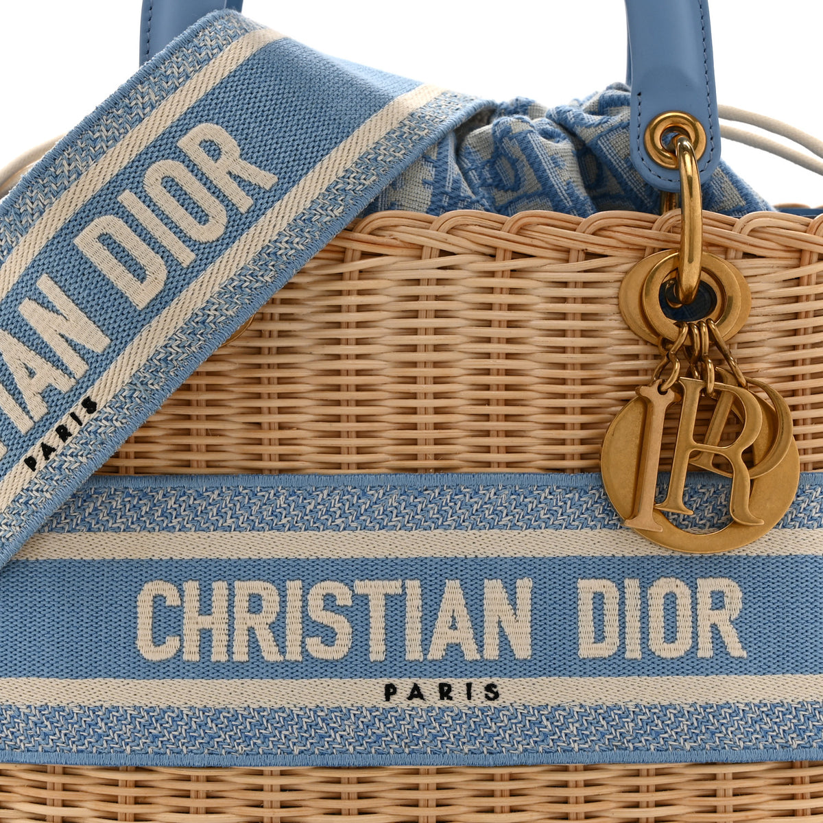 Christian Dior Wicker Oblique Medium Lady Dior Bag Cornflower Blue 8 of 10