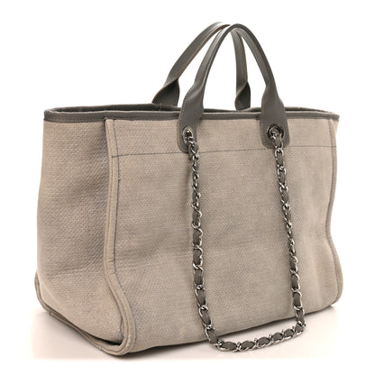 Chanel Canvas Large Deauville Tote Grey 3 of 10