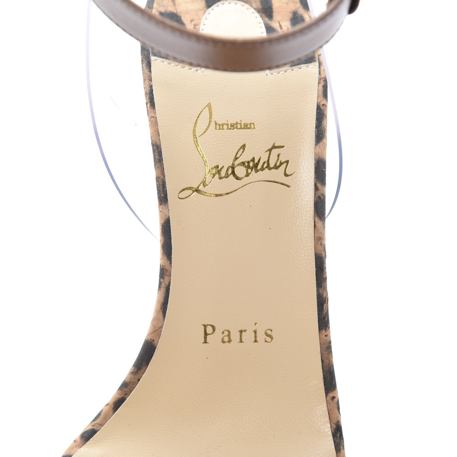 Christian Louboutin Shiny Nappa PVC Leopard Jonatina 100 Sandals 37 Brown 6 of 9