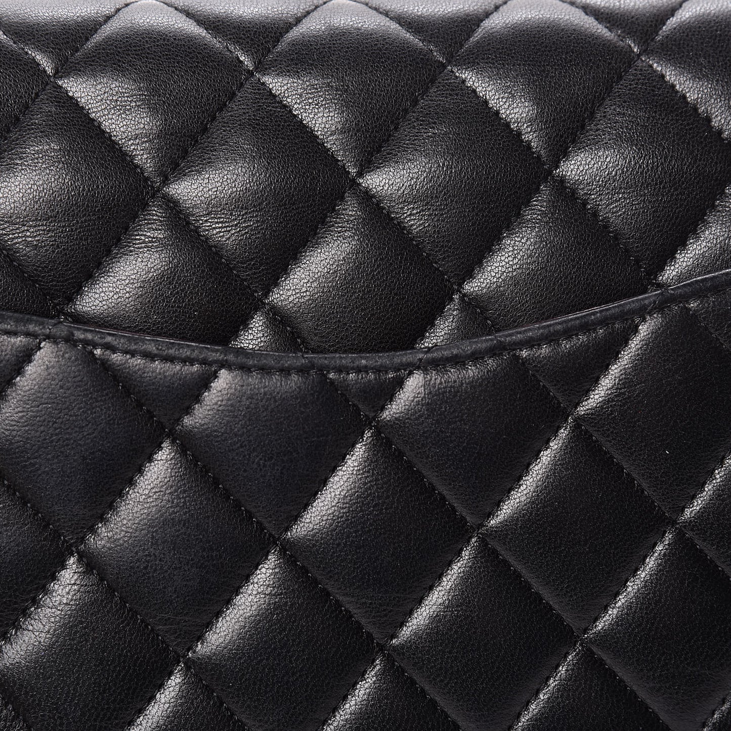 Lambskin Quilted Medium Double Flap Black