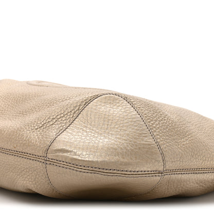 Gucci Metallic Pebbled Calfskin Medium Soho Chain Hobo Golden Beige 9 of 10