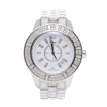 Christian Dior Stainless Steel Diamond Bezel Sapphire 33mm Christal Quartz Watch White 1 of 7