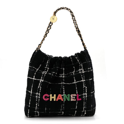 Chanel Wool Tweed Quilted Chanel 22 Black Multicolor 1 of 14