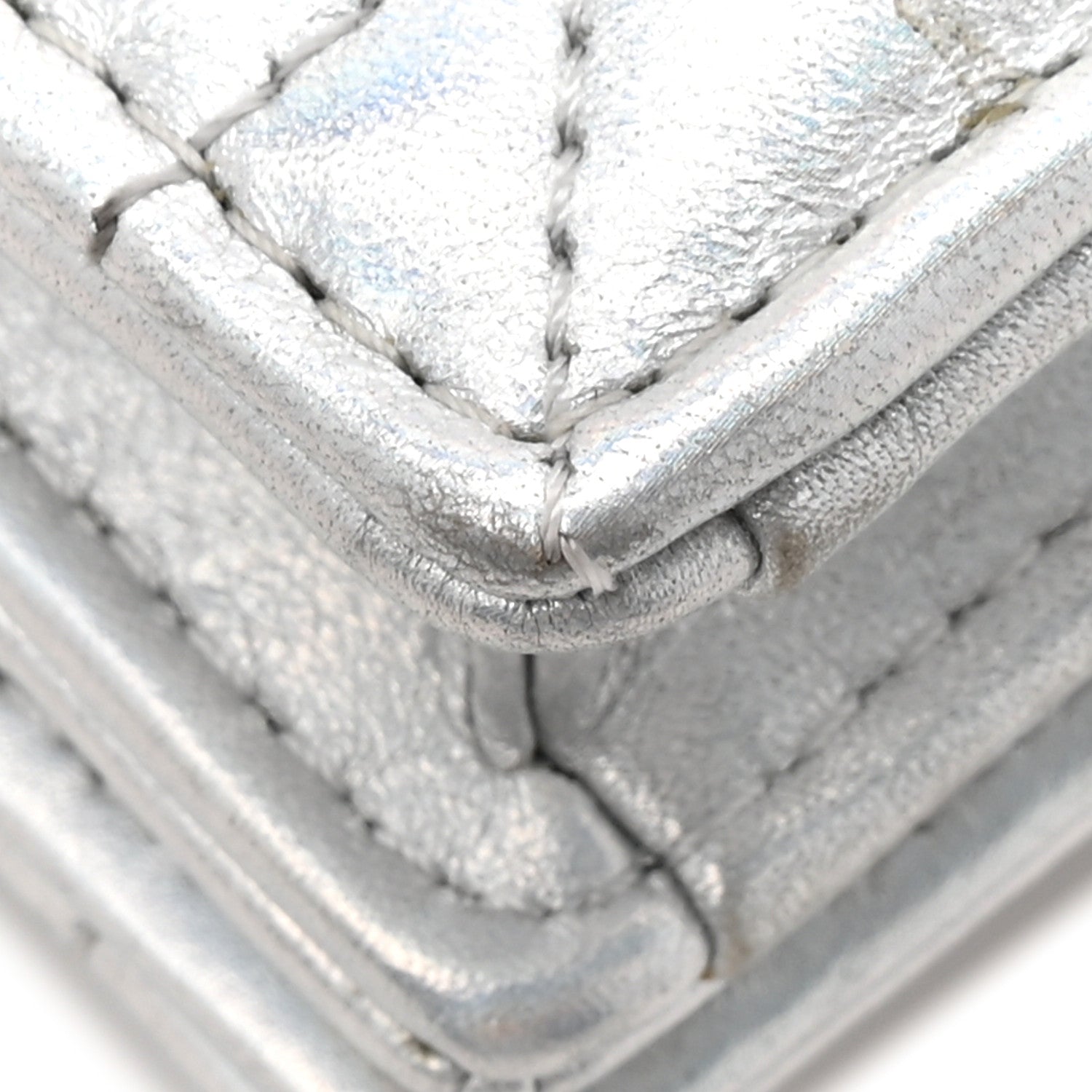Christian Dior Iridescent Metallic Lambskin Cannage Mini My Dior Bag Silver 12 of 13