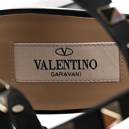 Valentino Garavani Calfskin Rockstud 60mm City Sandals 38 Black 6 of 7