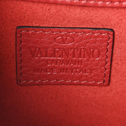 Valentino Garavani Pebbled Calfskin Rockstud Wallet on Chain Rouge Pur 6 of 10