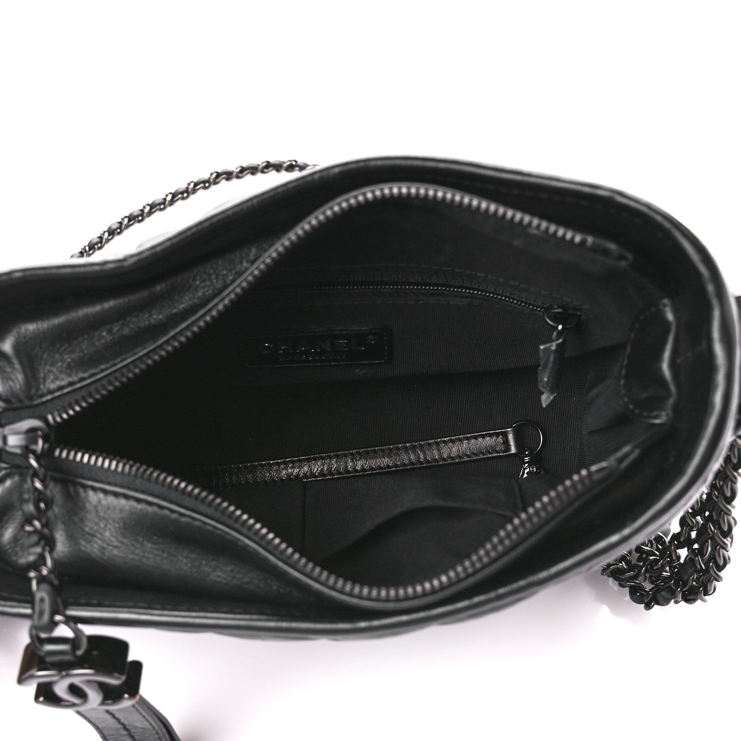 Chanel Aged Calfskin Chevron Quilted Small Gabrielle Hobo So Black 5 of 11