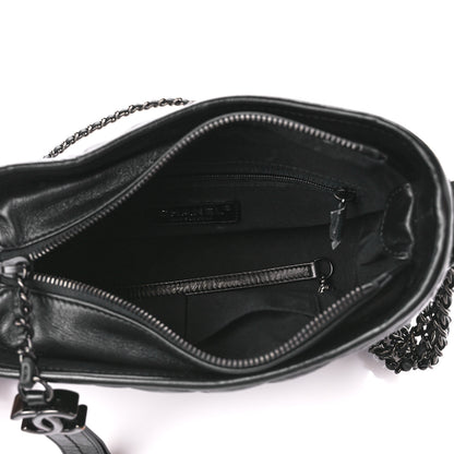 Chanel Aged Calfskin Chevron Quilted Small Gabrielle Hobo So Black 5 of 11
