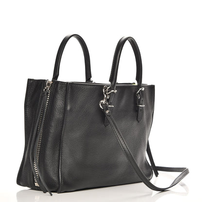 Balenciaga Calfskin Papier Mini A4 Zip Around Tote Black Chartreuse 5 of 9