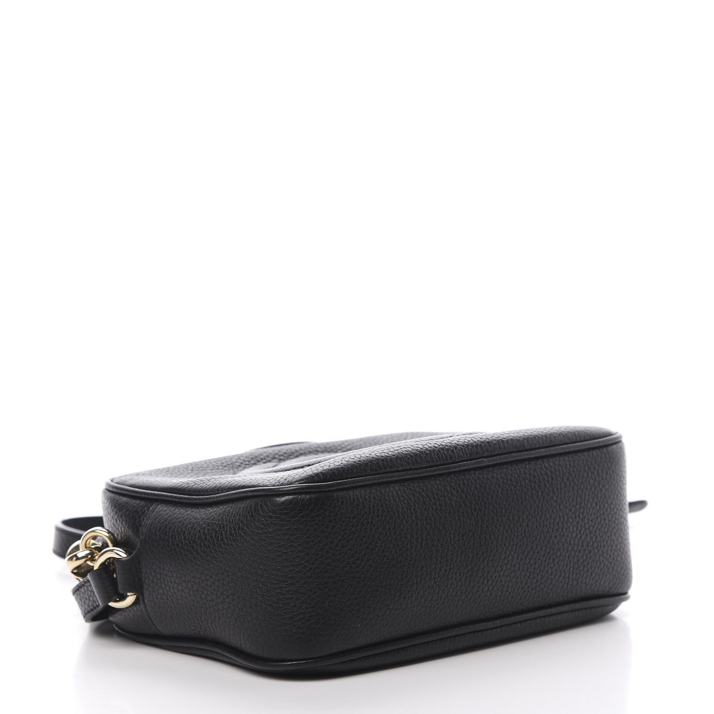 Pebbled Calfskin Small Soho Disco Bag Black