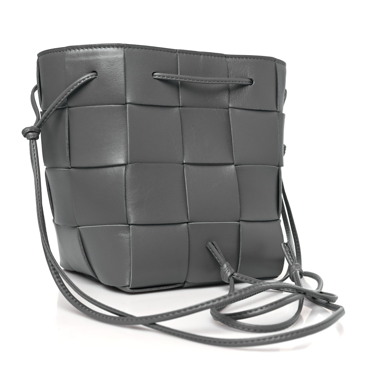 Nappa Maxi Intrecciato Small Cassette Bucket Bag Thunder