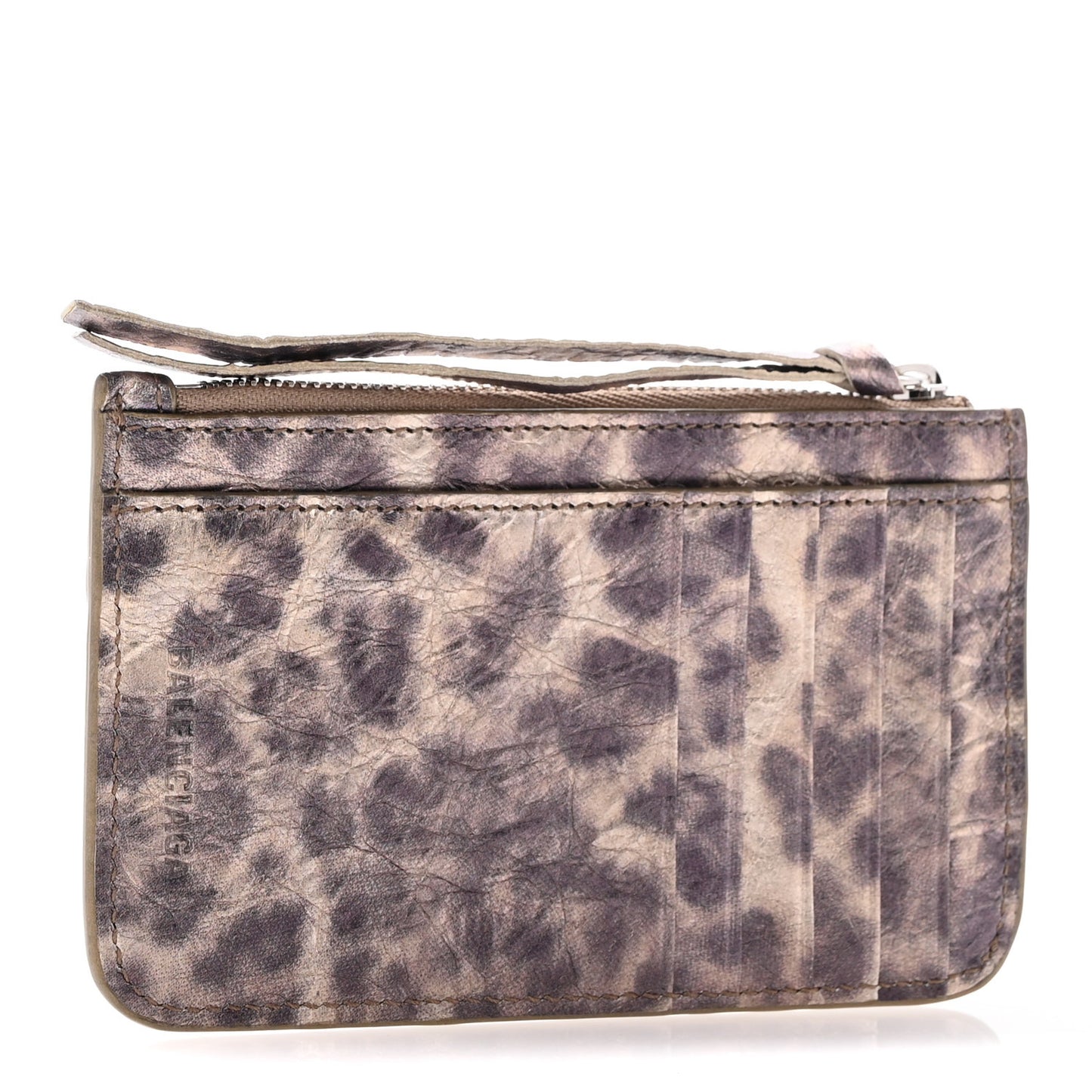 Agneau Leopard Print Le Cagole Coin Card Holder Brown