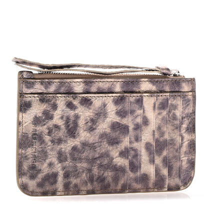 Balenciaga Agneau Leopard Print Le Cagole Coin Card Holder Brown 3 of 11