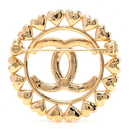 Chanel Metal CC Heart Brooch Gold 3 of 5