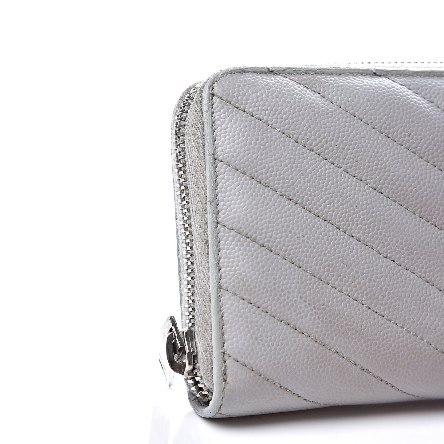 Grain De Poudre Matelasse Chevron Monogram Zip Around Wallet Granite