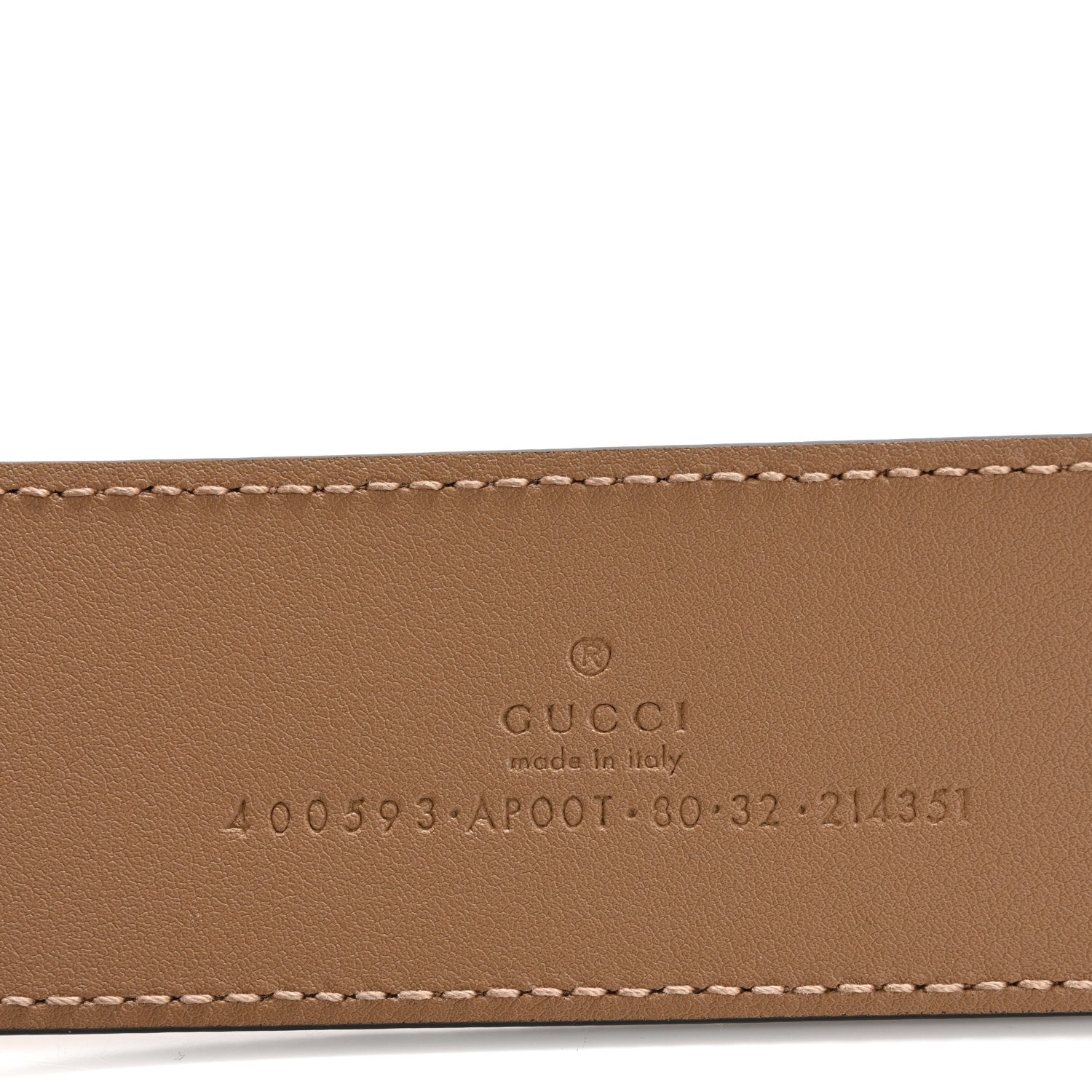 Gucci Calfskin Double G 40mm Belt 80 32 Tan 5 of 6
