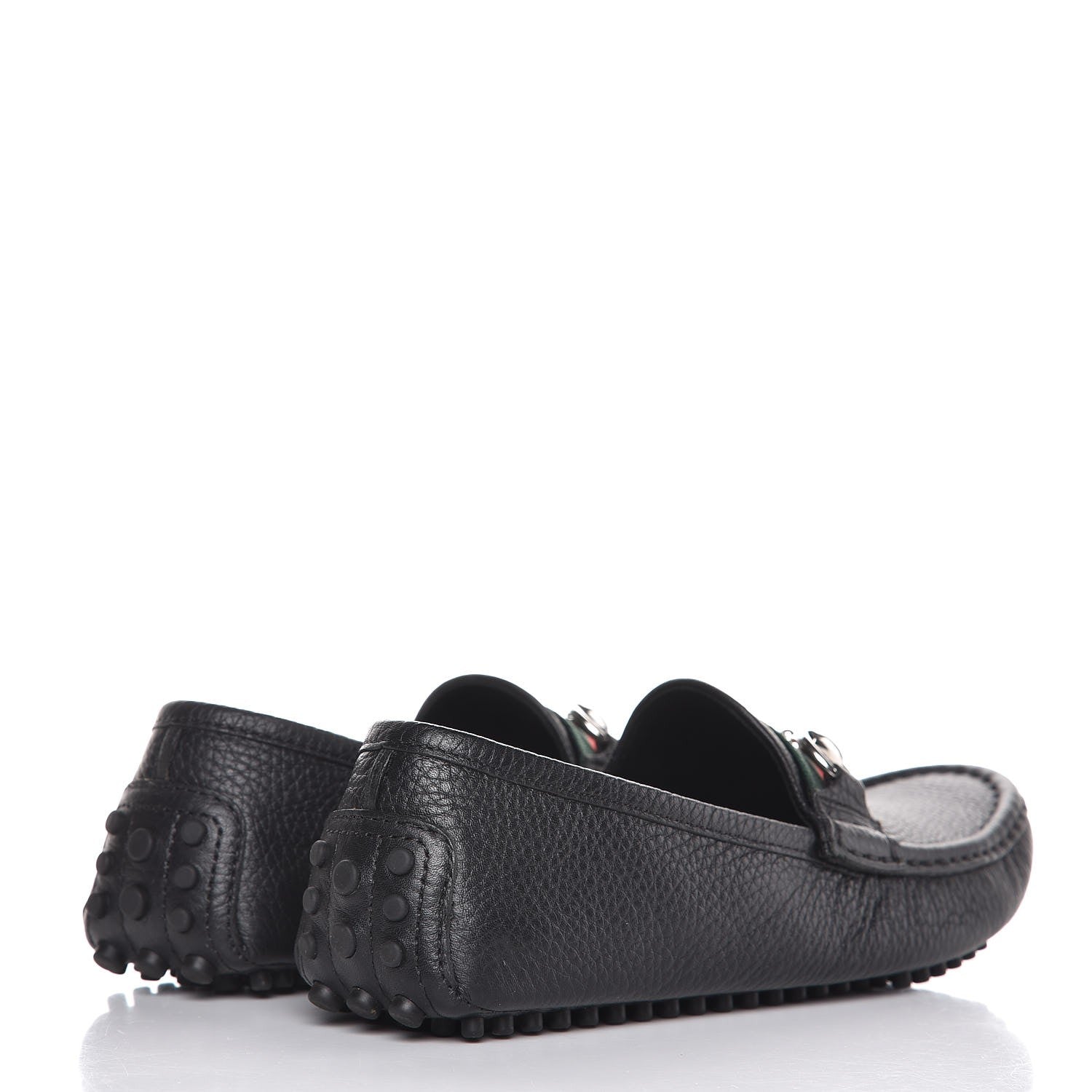 Gucci Road Calfskin Web Womens Horsebit Driver Loafers 35.5 Black 4 of 9