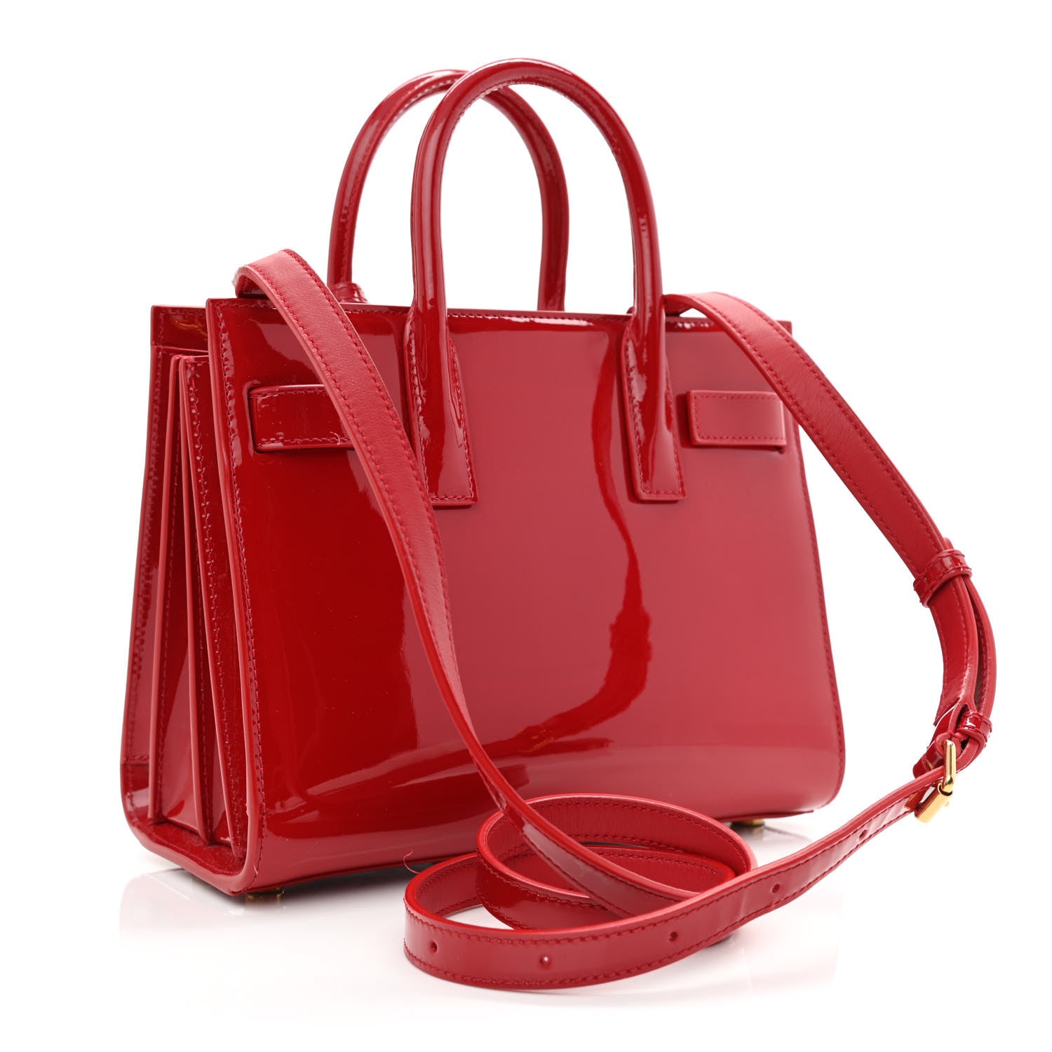 Saint Laurent Patent Nano Sac de Jour Red 3 of 10