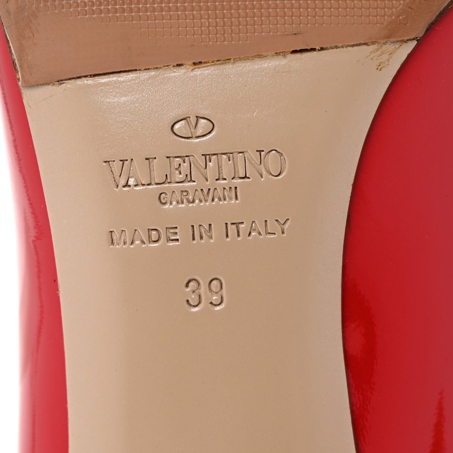 Patent Couture Bow Peep Toe Low Heel Pumps 39 Rosso Valentino