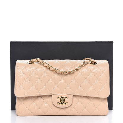 Chanel Caviar Quilted Medium Double Flap Beige Clair 8 of 8