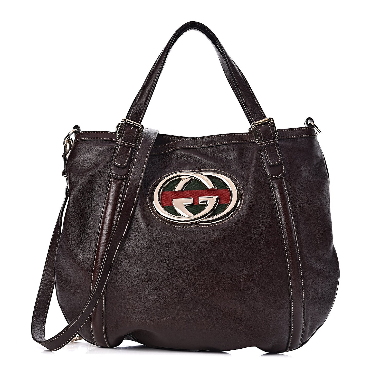 Calfskin Medium Britt Tote Dark Brown