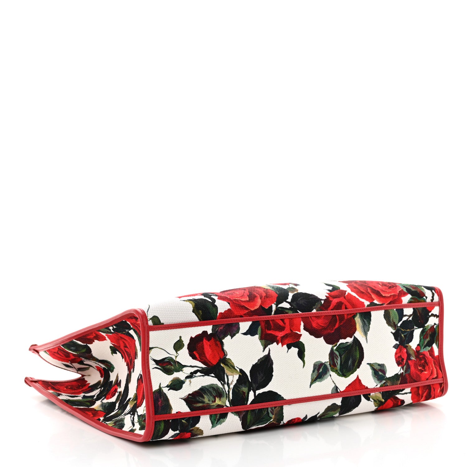 Dolce & Gabbana Canvas Roses Large Shopper Tote Red Multicolor 4 of 10