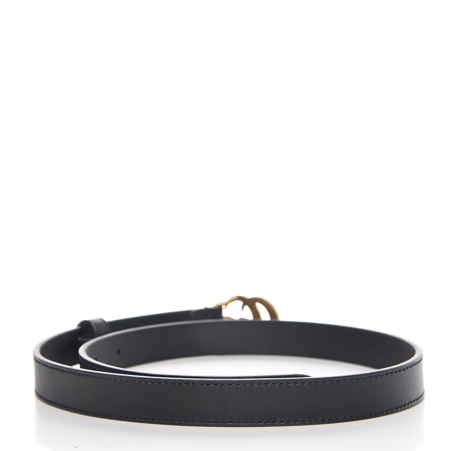 Calfskin Pearl Double G 20mm Belt 70 28 Black Cream