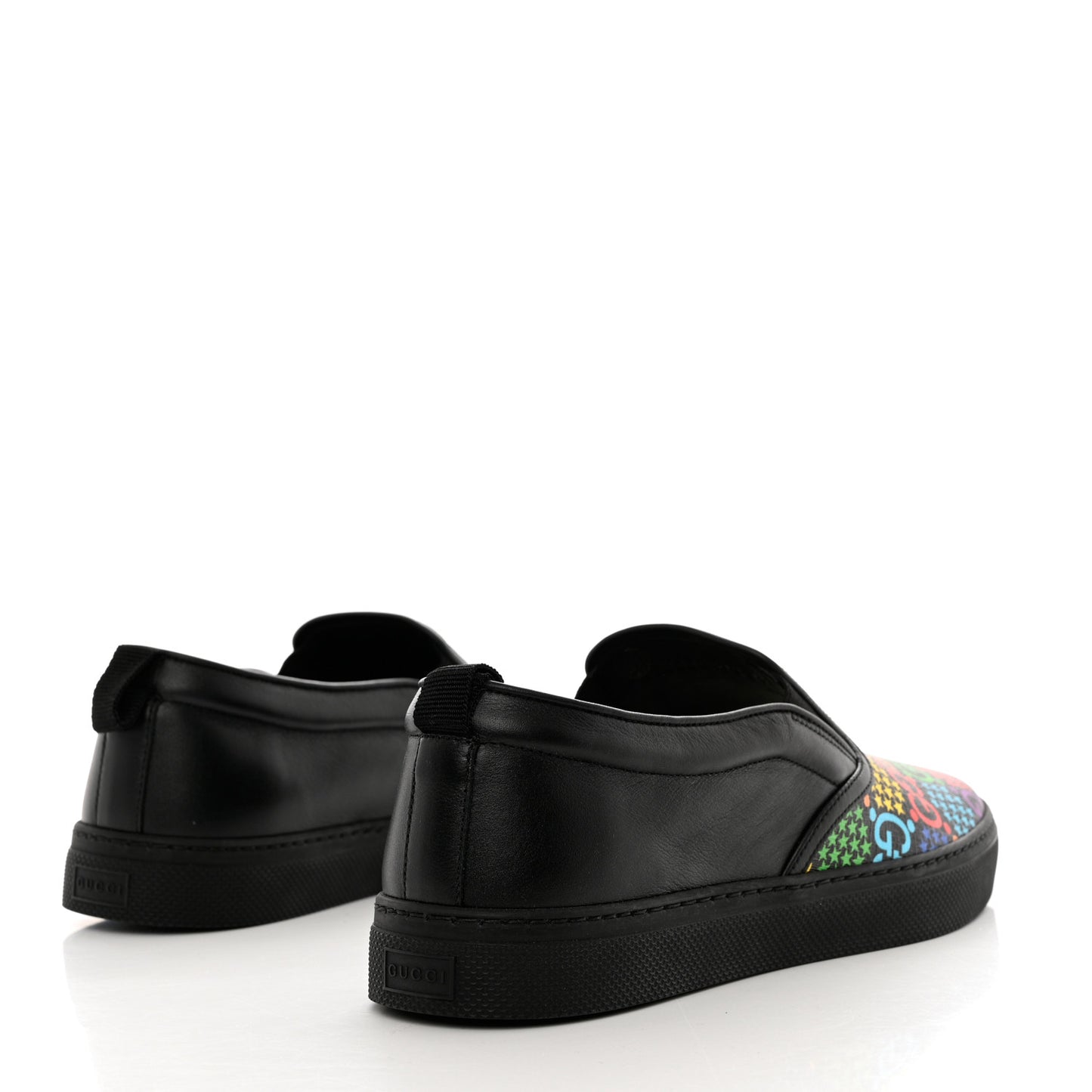 GG Supreme Monogram Psychedelic Mens Slip On Sneakers 10.5 Black Multicolor