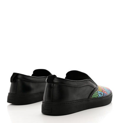 Gucci GG Supreme Monogram Psychedelic Mens Slip On Sneakers 10.5 Black Multicolor 5 of 10