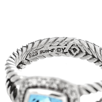 David Yurman Sterling Silver Diamond Blue Topaz 7mm Petite Albion Ring 52 6 4 of 4