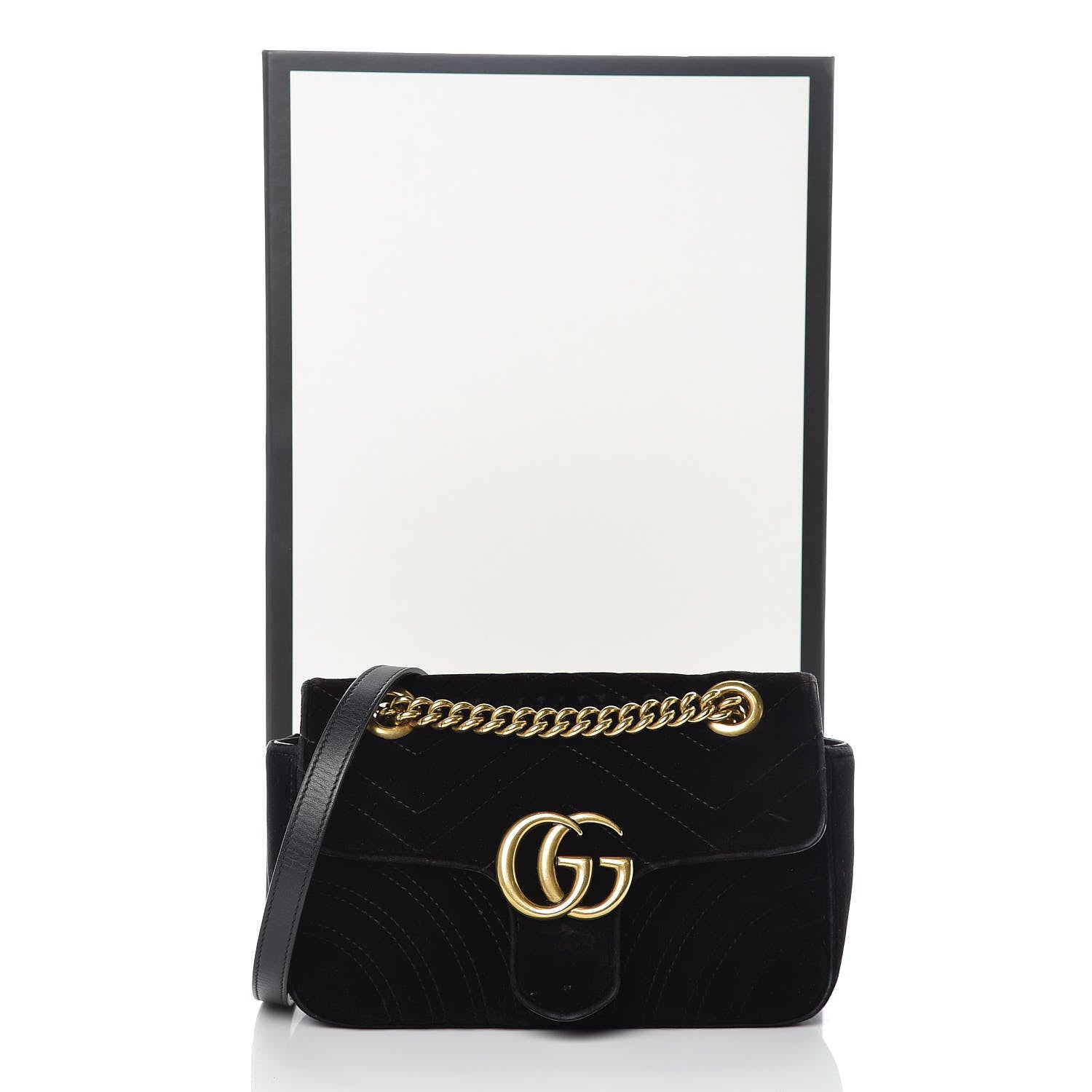Gucci Velvet Matelasse Mini GG Marmont Shoulder Bag Black 21 of 21