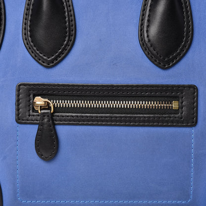 Celine Calfskin Nubuck Suede Micro Tri-Color Luggage Blue 10 of 17
