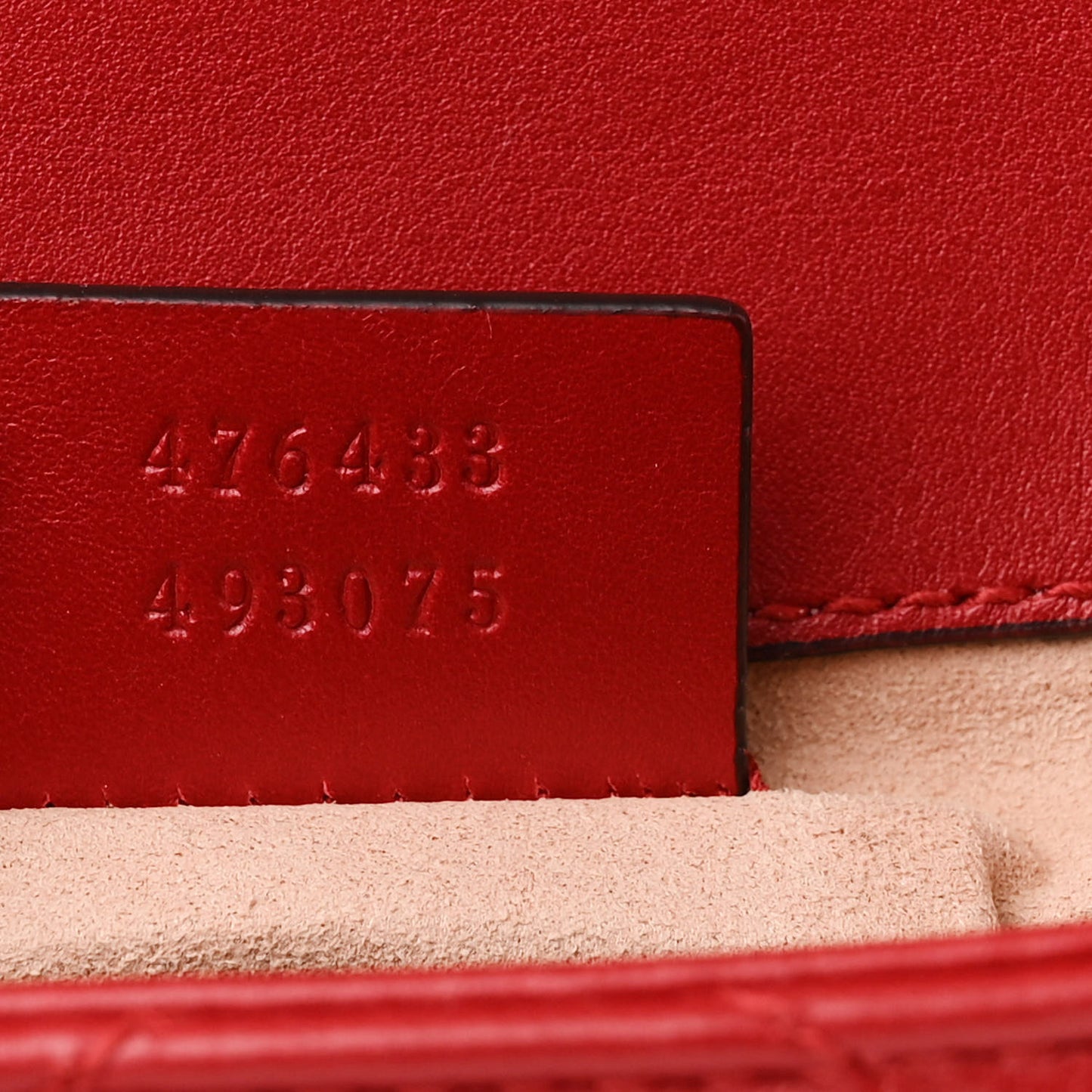 Calfskin Matelasse Super Mini GG Marmont Shoulder Bag Hibiscus Red