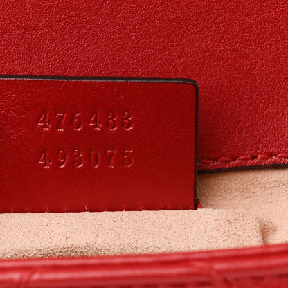 Gucci Calfskin Matelasse Super Mini GG Marmont Shoulder Bag Hibiscus Red 7 of 11