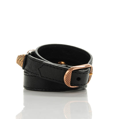 Balenciaga Agneau Giant 12 Rose Gold Hardware Triple Tour Bracelet S Black 3 of 7