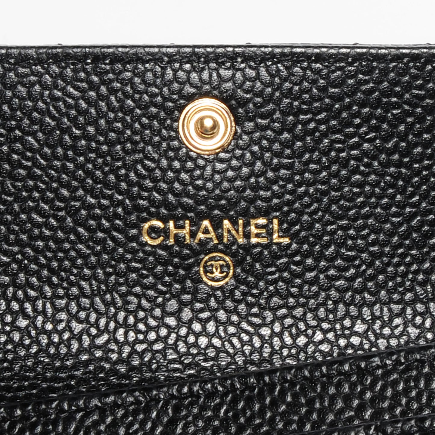 Caviar Quilted Flap Card Holder Black