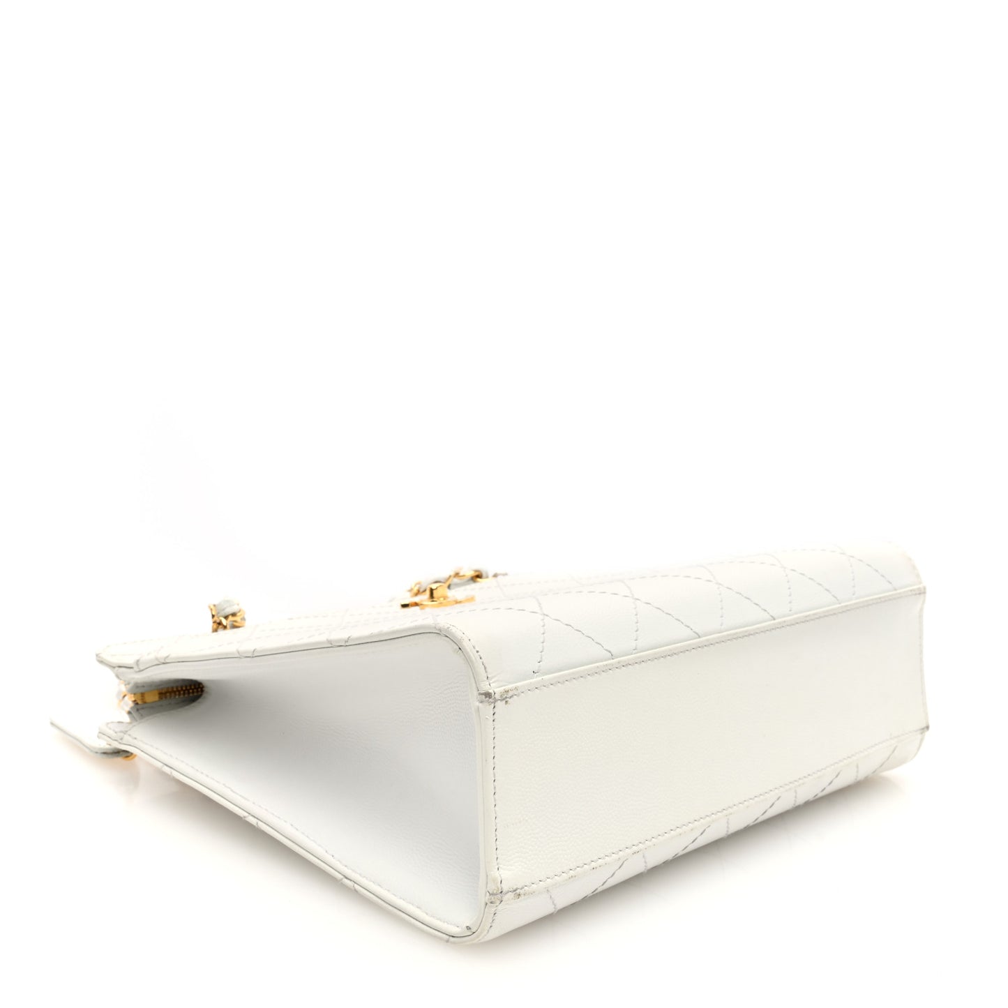 Caviar Quilted Shoulder Bag White